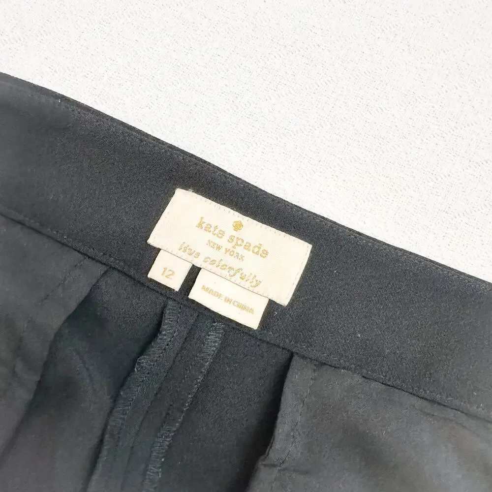 Kate Spade Black Slacks Live Colorfully Size 12 Pants